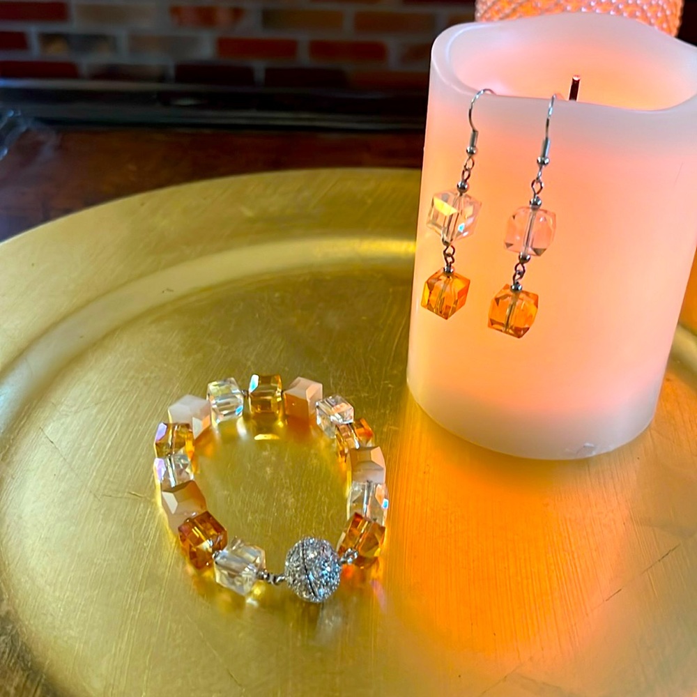 Four Square Bracelet & Earrings by Park Lane